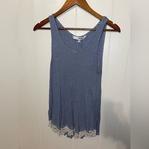 Blue and white tank top